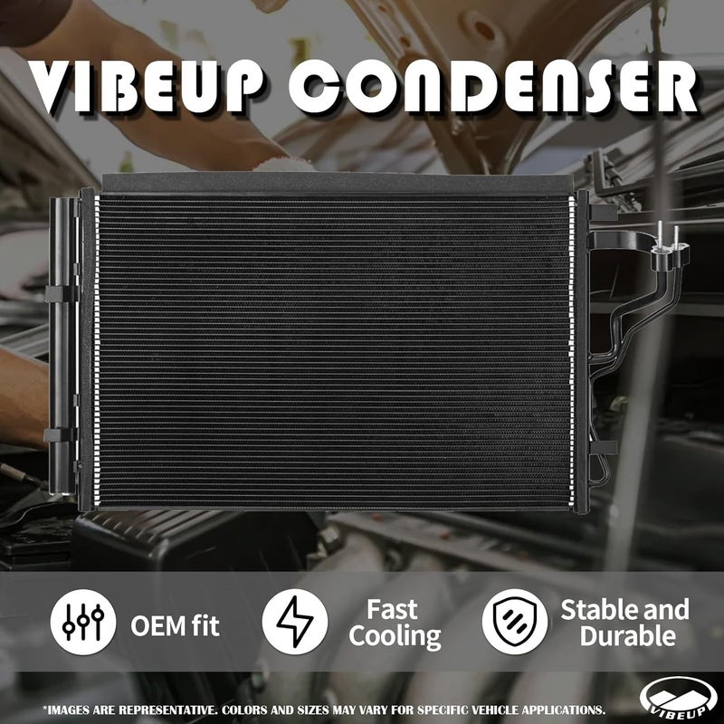 VibeUp 4977 Condenser Compatible with Honda Civic 2001-2005 Acura EL 2001-2005 1.7L L4 | Replaces CNDDPI3313 HO3030107 HO3030134 P40241 SIM1674 C3313-ACP C3313-LKQ - Image 2